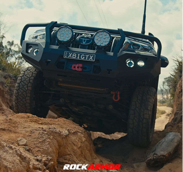 Rockarmor Steel GT Hoop Bull Bar To Suit Toyota Prado 150 Series 11/2017+ (Full Bar Replacement) & Built In Rated Recovery Point - Hybrid Street & 4x4