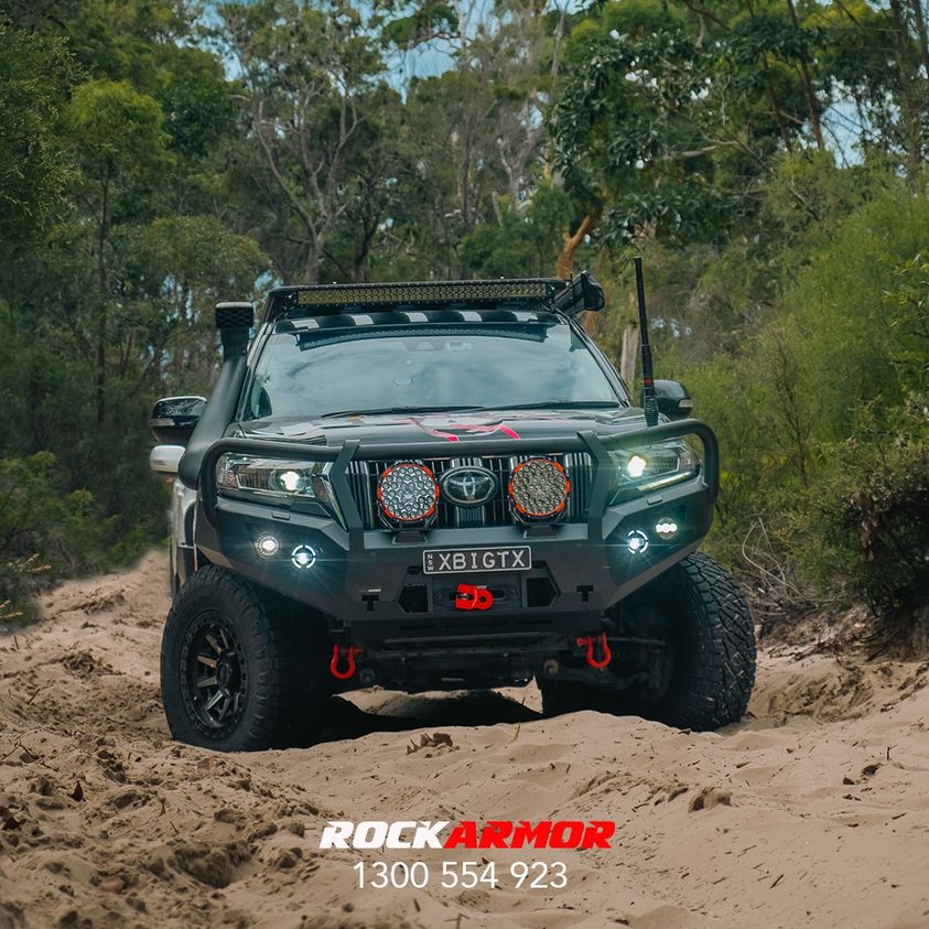 Rockarmor Steel GT Hoop Bull Bar To Suit Toyota Prado 150 Series 11/2017+ (Full Bar Replacement) & Built In Rated Recovery Point - Hybrid Street & 4x4