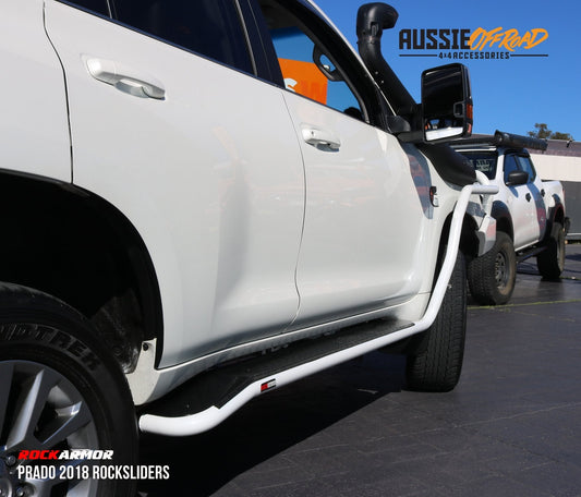 Rockarmor Steel Rockslider Side Steps To Suit Toyota Prado FJ150 2008+ - Hybrid Street & 4x4