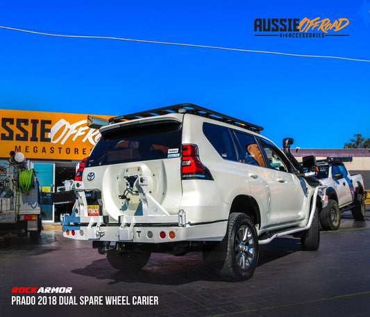 Rockarmor Steel Dual Wheel Carrier To Suit Toyota Prado 150 Series 2009 To Current - Hybrid Street & 4x4