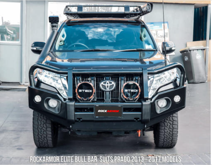 ROCKARMOR ELITE STEEL BULLBAR TO SUIT TOYOTA PRADO FJ150 2018-Current (Full Bar Replacement) - Hybrid Street&4x4