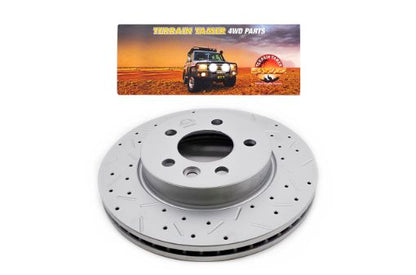 Terrain Tamer | 80 Series Dimpled & Slotted Rotors Front Pair