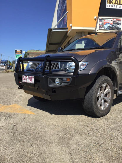 Rockamor Premium Steel Bull Bar to suit Mitsubishi Triton MN/Ml-Pathfinder-Challenger 2005-2014 (Bumper Cut) - Hybrid Street & 4x4