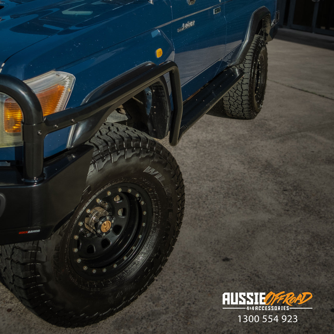 Rockarmor Steel Rockslider Side Step To Suit Toyota Landcruiser 78 Series V8 Troop Carrier 2007+ - Hybrid Street & 4x4