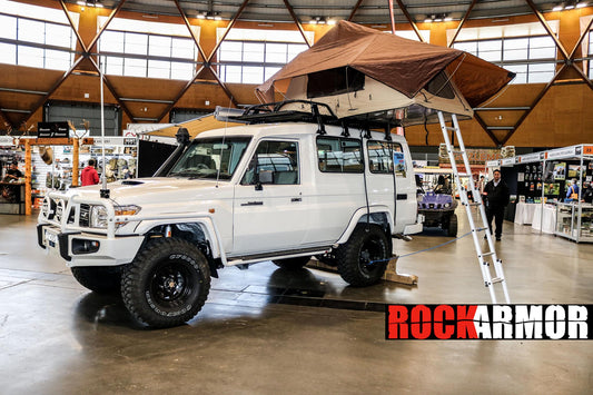 Rockarmor Steel Rockslider Side Steps To Suit Toyoata Landcruiser 75 / 79 Series 2007+ Single Cab 2 Door - Hybrid Street & 4x4