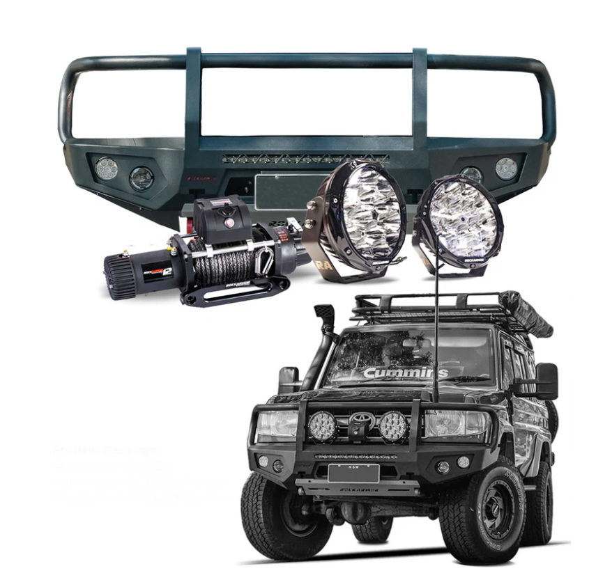 ROCKARMOR GT HOOP BULLBAR COMBO PACK TO SUIT TOYOTA VDJ78 TROOPY 2007+ - Hybrid Street&4x4
