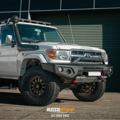 ROCKARMOR GT HOOPLESS BULLBAR TO SUIT TOYOTA LANDCRUISER 76,78,79 2007+ (Full Bar Replacement) - Hybrid Street&4x4