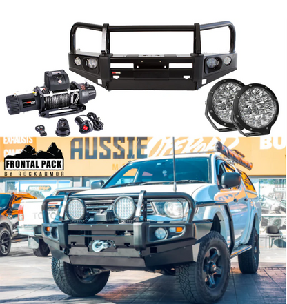 ROCKARMOR PREMIUM BULLBAR FRONTAL COMBO TO SUIT MITSUBISHI TRITON CHALLANGER 2009-2015 - Hybrid Street&4x4