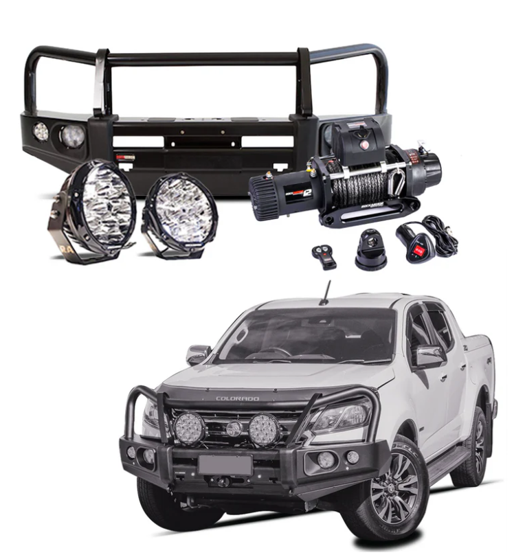 ROCKARMOR ELITE BULLBAR FRONTAL COMBO TO SUIT HOLDEN COLORADO 2012-2020 - Hybrid Street&4x4