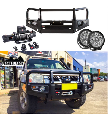 ROCKARMOR PREMIUM BULLBAR FRONTAL COMBO TO SUIT NISSAN NAVARA D22 - Hybrid Street&4x4