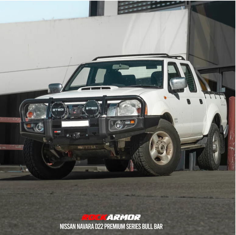 ROCKARMOR PREMIUM BULLBAR FRONTAL COMBO TO SUIT NISSAN NAVARA D22 - Hybrid Street&4x4
