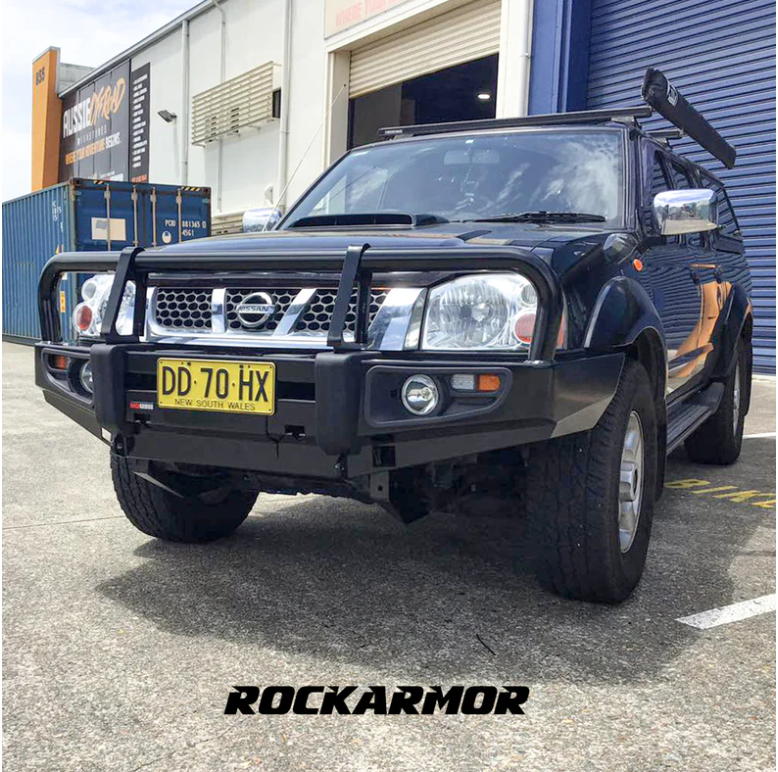 ROCKARMOR PREMIUM STEEL BULLBAR TO SUIT NISSAN NAVARA D22 1997-2014 (Full Bar Replacement) - Hybrid Street&4x4