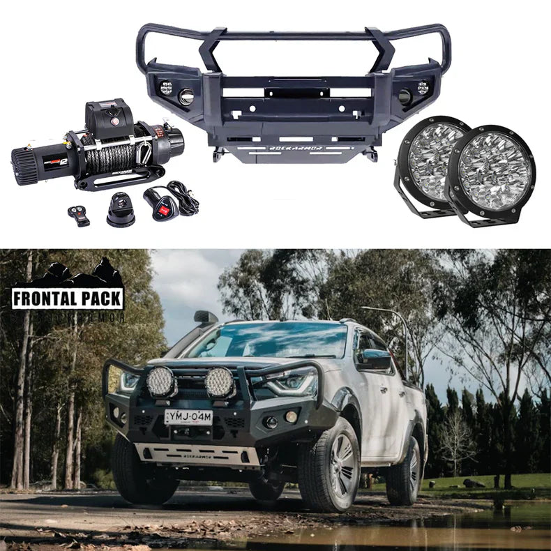 ROCKARMOR GT HOOP BULLBAR FRONTAL COMBO PACK TO SUIT ISUZU DMAX 08/2020+ - Hybrid Street&4x4