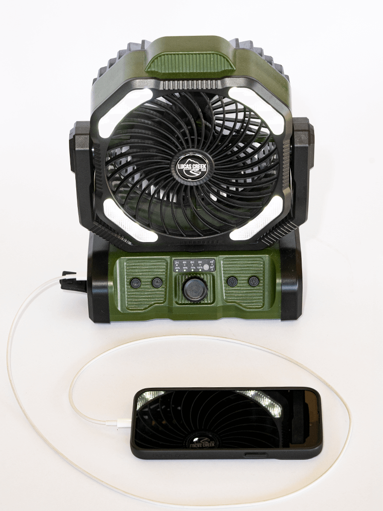 Lucas Creek | 3-in-1 Camping Fan, Light & Power Bank