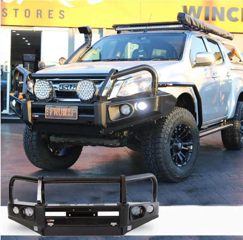 Rockarmor | Elite Steel Bull Bar To Suit Isuzu D-Max 2017-2020 (Bar Replacement Eyebrows)