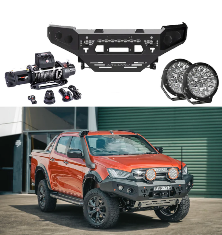 ROCKARMOR GT HOOPLESS BULLBAR COMBO PACK TO SUIT MAZDA BT50 2020+ - Hybrid Street&4x4
