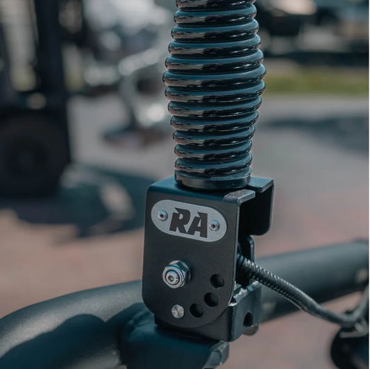 Rockarmor | Slotted Stainless Steel Folding Antenna Bracket Black Finish