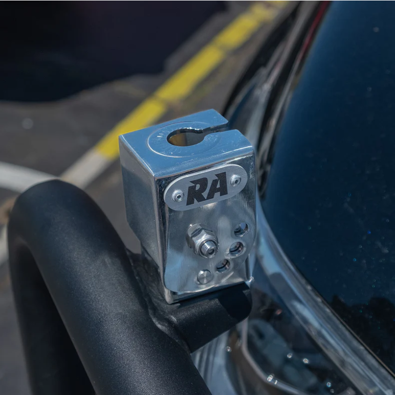 Rockarmor | Slotted Stainless Steel Folding Antenna Bracket