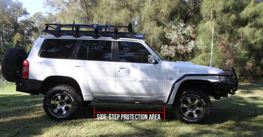Rockarmor Steel Rockslider Side Step To Suit Nissan Patrol Y61 GU1 & GU4 1998 To Current - Hybrid Street & 4x4