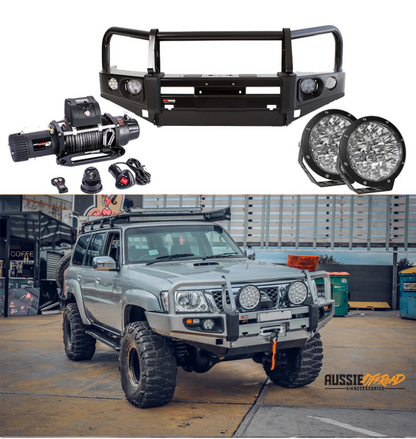 Rockarmor | Premium Bull Bar Frontal Combo To Suit Nissan Patrol GU4 2005 To Current (Full Bar Replacement)