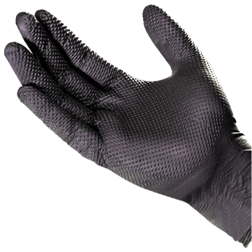 Motomuck | Black Textured Nitrile Gloves, 8Mil Full grip Heavy Duty