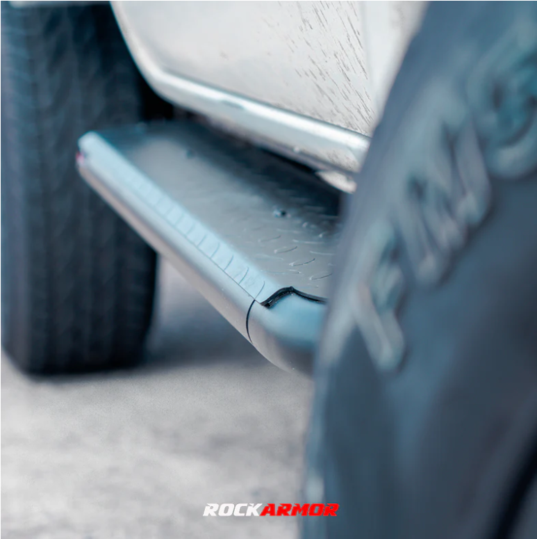 ROCKARMOR STEEL ROCKSLIDER SIDE STEPS TO SUIT TOYOTA HILUX N70 2005-2015 Single Cab - Hybrid Street&4x4