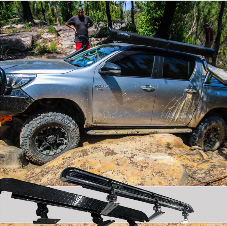 Rockarmor | Steel Rock Slider Side Step To Suit Toyota Hilux N80 2015 To Current