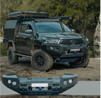 ROCKARMOR GT HOOPLESS STEEL BULLBAR TO SUIT TOYOTA HILUX 2020+ Bar Replacement - Hybrid Street&4x4