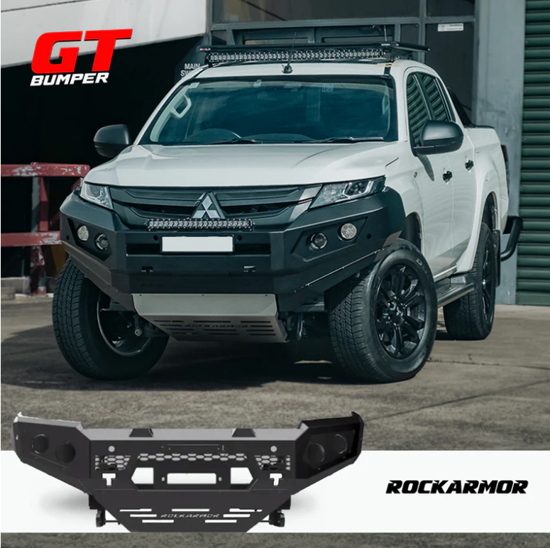 ROCKARMOR GT STEEL HOOPLESS BULLBAR TO SUIT MITSUBISHI TRITON MR 2019+ (Full Bar Replacement) - Hybrid Street&4x4