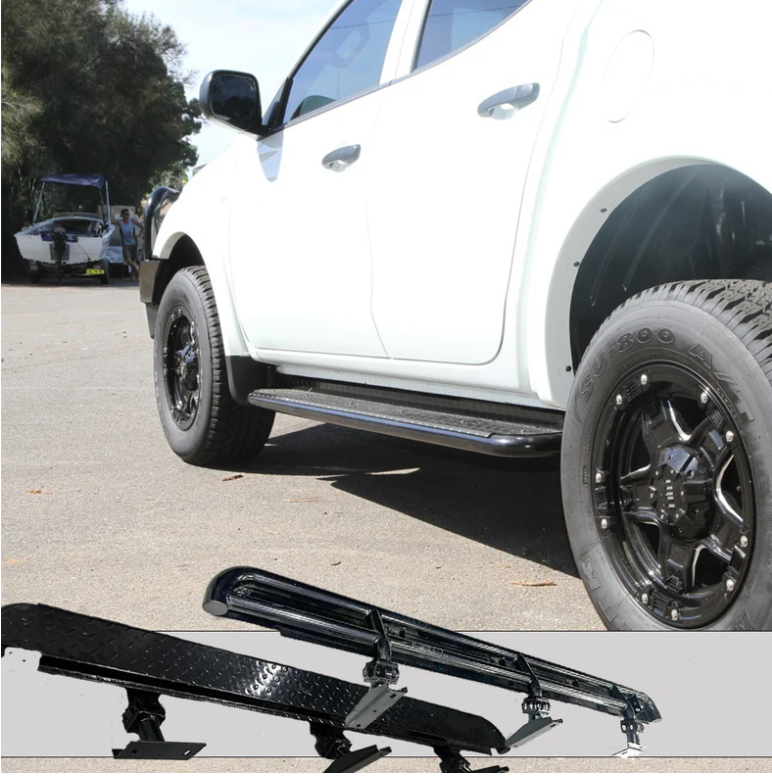 Rockarmor | Steel Rock Slider Side Step To Suit Mitsubishi Triton MQ & MR 2015 To Current