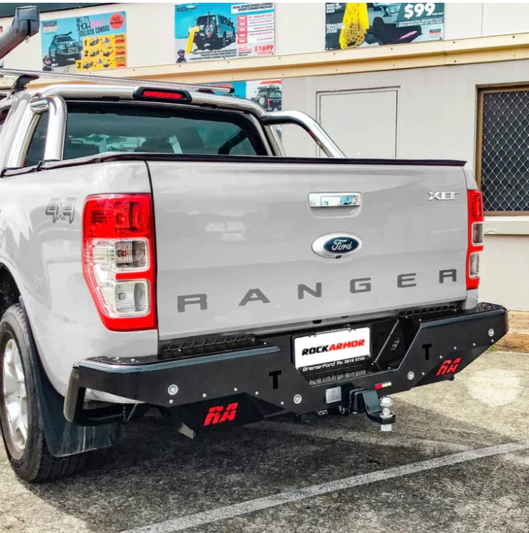 ROCKAMOR ELITE STEEL REAR STEP / TOWBAR TO SUIT FORD RANGER WILDTRACK  2012-2020 - Hybrid Street&4x4