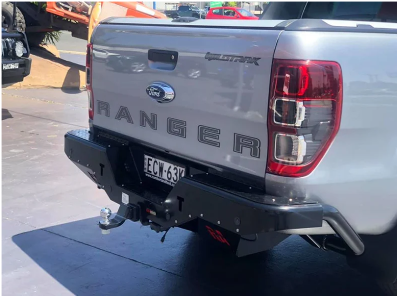 ROCKAMOR ELITE STEEL REAR STEP / TOWBAR TO SUIT FORD RANGER WILDTRACK  2012-2020 - Hybrid Street&4x4