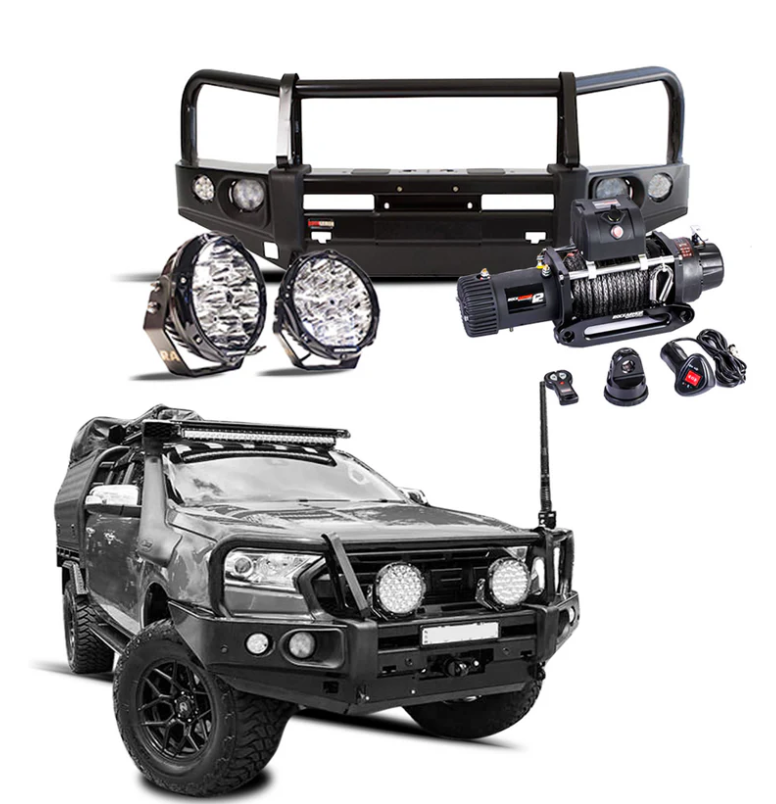 ROCKARMOR ELITE BULLBAR FRONTAL COMBO TO SUIT FORD RANGER 2005- 2020 PX1 & 2 - Hybrid Street&4x4