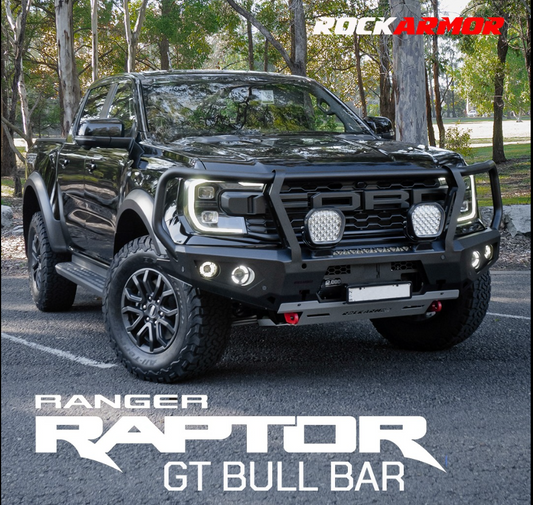 Rockarmor | Steel GT Hoop Bull Bar To Suit For Ranger Raptor Next Gen 2023-2024 (Full Bar Replacement) & Built In Rated Recovery Point