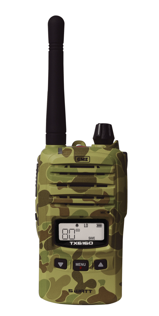 GME | 5/1 Watt IP67 UHF CB Handheld Radio - Camo