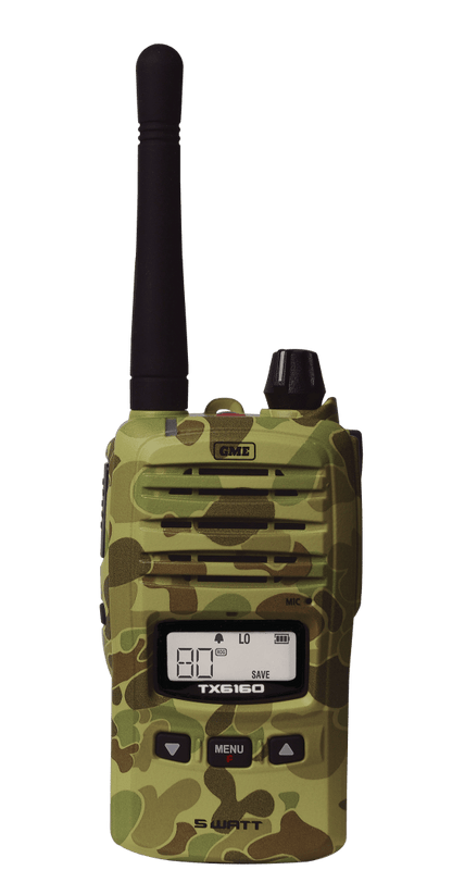 GME | 5/1 Watt IP67 UHF CB Handheld Radio - Camo