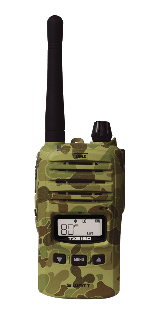 GME | 5/1 Watt IP67 UHF CB Handheld Radio - Camo