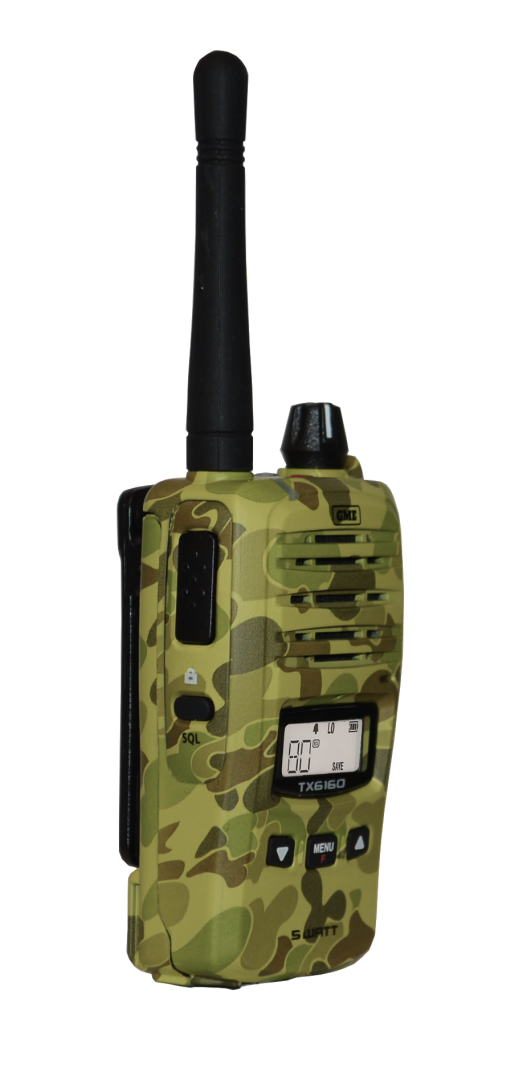 GME | 5/1 Watt IP67 UHF CB Handheld Radio - Camo