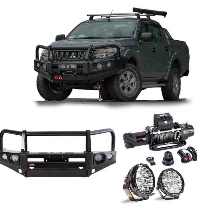 ROCKARMOR ELITE BULLBAR FRONTAL COMBO TO SUIT MITSUBISHI TRITON MQ - Hybrid Street&4x4