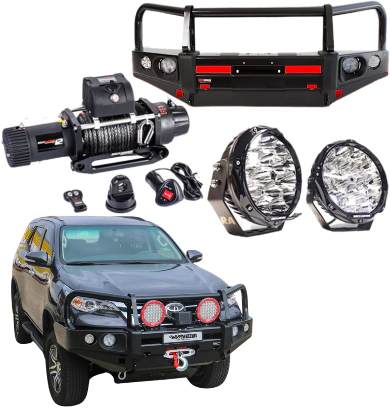 ROCKARMOR ELITE BULLBAR FRONTAL COMBO TO SUIT TOYOTA FORTUNER 2015-2019 - Hybrid Street&4x4