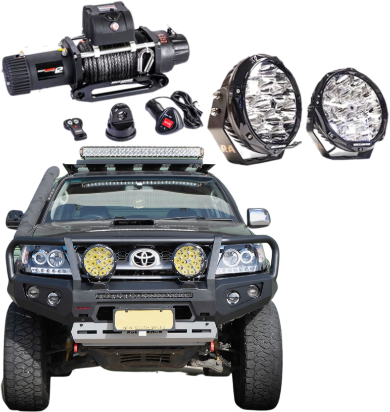 ROCKARMOR GT HOOP BULLBAR COMBO PACK TO SUIT TOYOTA HILUX 2005-2011 - Hybrid Street&4x4