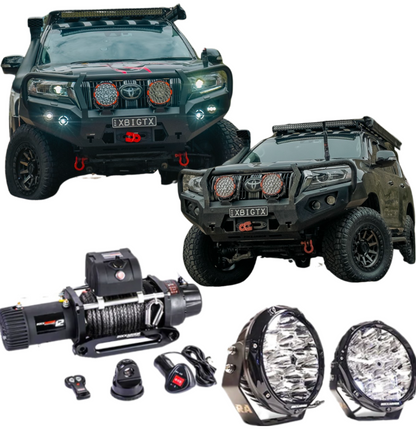ROCKARMOR GT HOOP BULLBAR COMBO PACK TO SUIT TOYOTA PRADO 150 2017+ - Hybrid Street&4x4