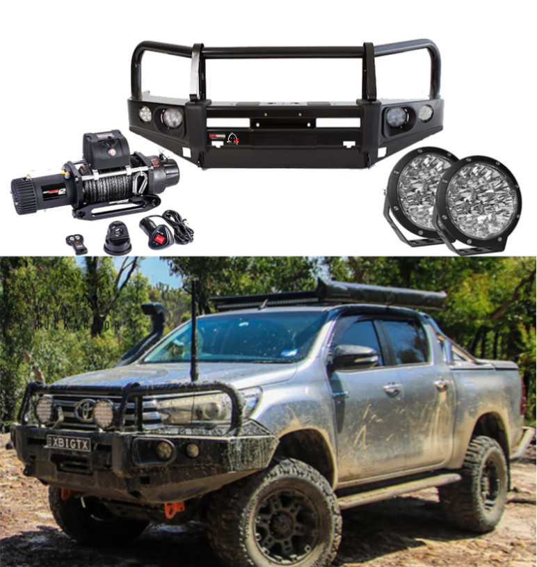 ROCKARMOR ELITE BULLBAR FRONTAL COMBO TO SUIT TOYOTA HILUX 2015-2020 - Hybrid Street&4x4