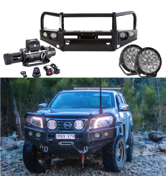 ROCKARMOR ELITE BULLBAR FRONTAL COMBO TO SUIT NISSAN NAVARA NP300 - Hybrid Street&4x4
