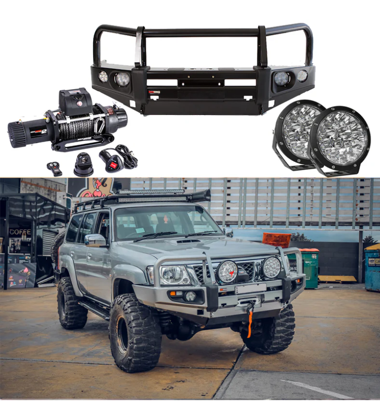 Rockarmor | Premium Bull Bar Frontal Combo To Suit Nissan Patrol GU4 2005 To Current (Full Bar Replacement)