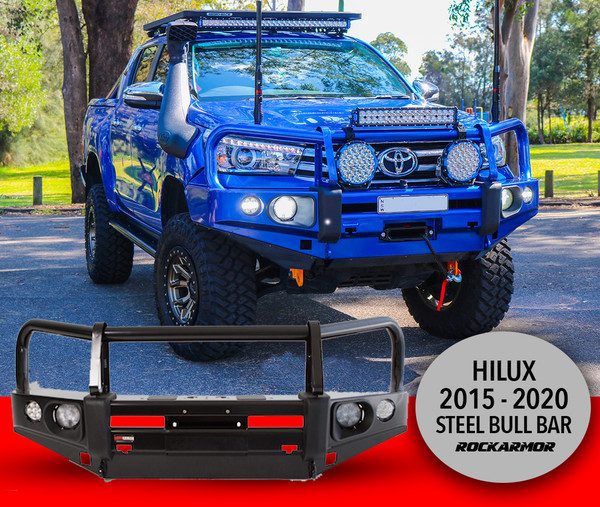 Rockarmor Elite Steel Bull Bar To Suit Toyota Hilux VIGO N80 2015-2020 (Full Bar Replacement) - Hybrid Street & 4x4