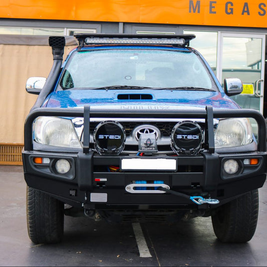 Rockarmor Premium Steel Bull Bar to suit Toyota Hilux N70 2005 - 2011 (Full Bar Replacement) (Eyebrows) - Hybrid Street & 4x4
