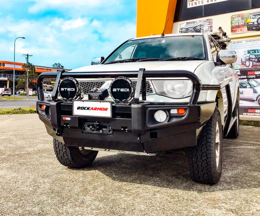 Rockamor Premium Steel Bull Bar to suit Mitsubishi Triton MN/Ml-Pathfinder-Challenger 2005-2014 (Bumper Cut) - Hybrid Street & 4x4