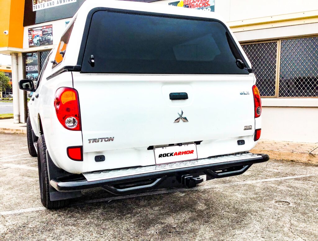 Rockarmor Premium Steel Rear Step / Tow Bar To Suit Mitsubishi Triton MN/ML 2006 - Hybrid Street & 4x4