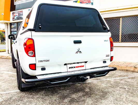 Rockarmor Premium Steel Rear Step / Tow Bar To Suit Mitsubishi Triton MN/ML 2006 - Hybrid Street & 4x4